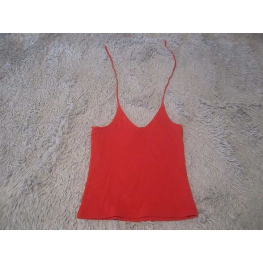 Gap Camisole Tank Top Womens Medium Red 100% Cotton Halter Spaghetti Strap
